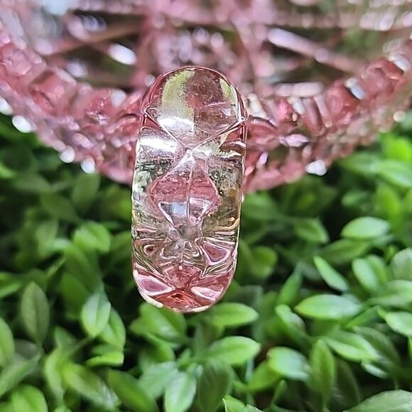 Vintage Imperial Pink Nappy Dish With Hobstar Pattern - Picture 7 of 13